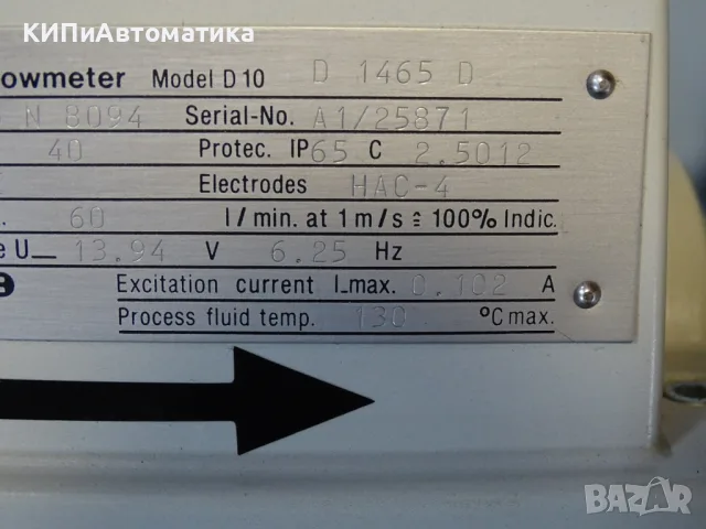 дебитомер електромагнитен Fischer & Porter D10D1465D flow meter, снимка 5 - Резервни части за машини - 55948955