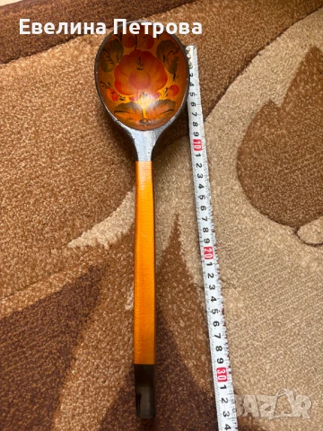 Дървена рисувана лъжица Хохлома, снимка 3 - Антикварни и старинни предмети - 51273947