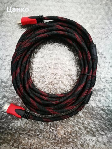Продавам Кабел DeTech HDMI - HDMI M/М, 5m, с оплетка и ферит, снимка 3 - Друга електроника - 40899246
