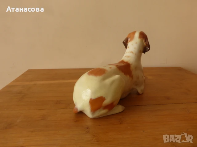 Порцеланова фигура Куче Поинтер ЛФЗ 1980 г, снимка 7 - Статуетки - 50588146