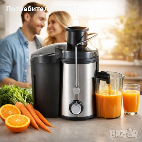 Сокоизстисквачка Muhler MJ-600S, 600W, Корпус и цедка от неръждаема стомана, 2 скорости + Turbo, 0.5