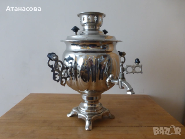 Руски електрически самовар с кабел, снимка 6 - Антикварни и старинни предмети - 53842637