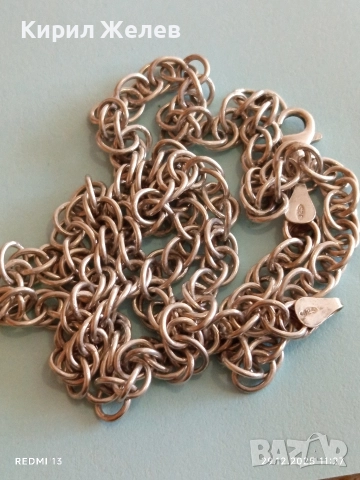 Сребърен ланец с кралска плетка Italy майстоска ръчна изработка 52484, снимка 9 - Колиета, медальони, синджири - 52926038