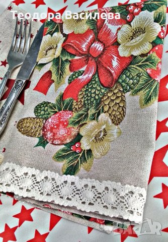 Коледен текстил - салфетки, снимка 2 - Декорация за дома - 34771597
