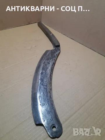 Стар Ръчно Кован Нож За Сено., снимка 3 - Антикварни и старинни предмети - 49200050