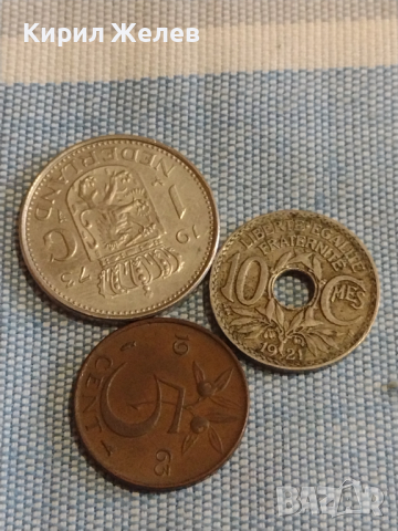 Три монети 10 сантима 1921г. Франция / 1 гулдена 1973г. / 5 цента 1963г. Недерландия 31817