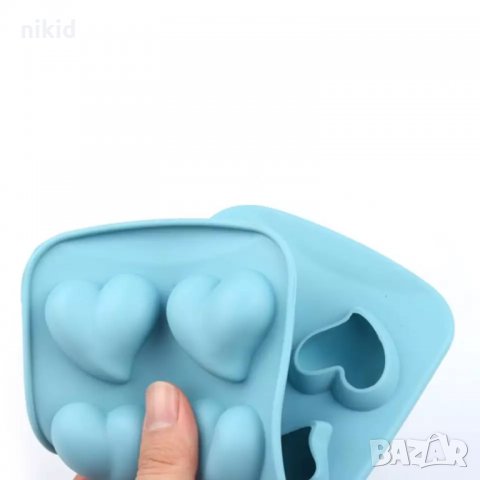 8 красиви обли сърца сърце Свети Валентин Силиконов молд форма калъп шоколад гипс свещ сапун фондан , снимка 6 - Форми - 35670335