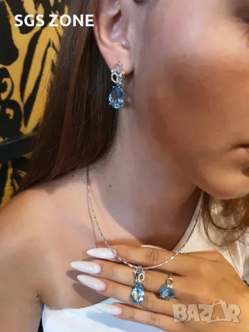 Стилен Комплект с Естествени Топази 💎