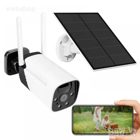 Wifi smart камера за видеонаблюдение със соларен панел, 6Mpx, ICSEE