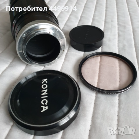 Обектив Konica HEXANON 200mm F/3.5 с фиксирано фокусно, снимка 7 - Обективи и филтри - 52570869