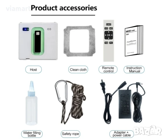 Робот прозорци Puruikai HCR-21, Смарт управление, двустранно пръскане, гласов котрол, снимка 2 - Прахосмукачки - 50527055