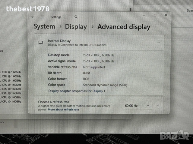 15.6 Lenovo L15`Core i5-10210U/16GB RAM/256GB SSD/Full HD IPS/Бат 12ч, снимка 8 - Лаптопи за работа - 53347672
