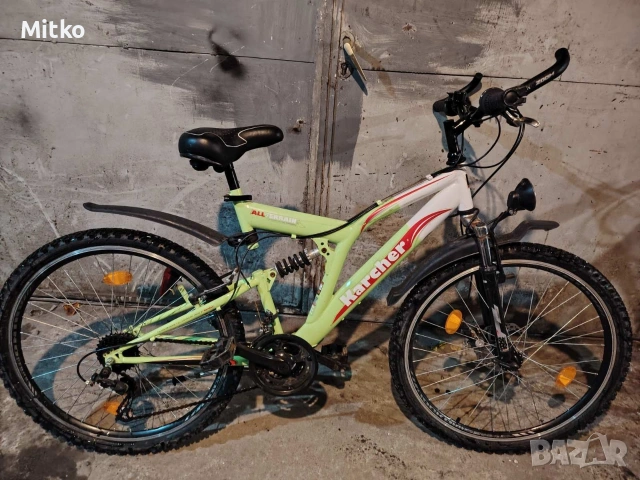 26 цола алуминиев велосипед с 21 скорости усилени капли амортисьори предни и задни като нов 