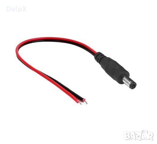 Захранващ кабел, 5,5x2,1мм(ж)/2 жила, 300mm, снимка 1