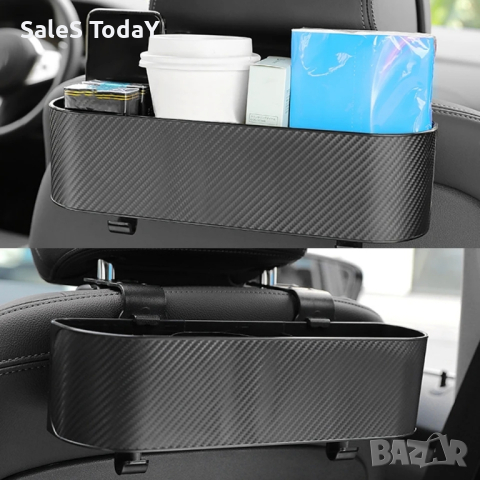 Органайзер за задна седалка, кутия за подглавник, черна, снимка 3 - Аксесоари и консумативи - 44693773