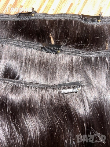 Индийска коса на клипси, снимка 3 - Аксесоари за коса - 52586832