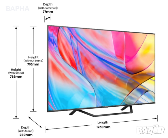 Телевизор, Hisense 55" A7KQ, 4K Ultra HD 3840x2160, снимка 8 - Телевизори - 44653384