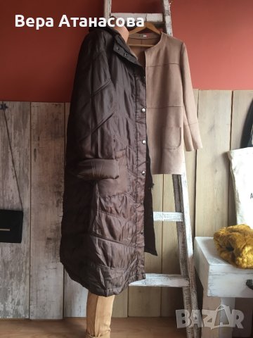 👜🥾🧥 Дълго олекотено, преходно яке в кафяв цвят👜 м/л☑️, снимка 2 - Якета - 44294139
