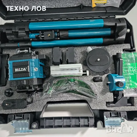 Лазарен нивелир 16 линии 4D 2 г. Гаранция 2 батерии пълен комплект + тринога

, снимка 2 - Измервателни инструменти - 49647372