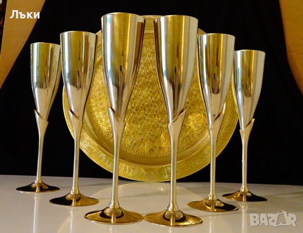 Бронзов бокал,чаша за вино,шампанско,25 см. , снимка 3 - Антикварни и старинни предмети - 41899731