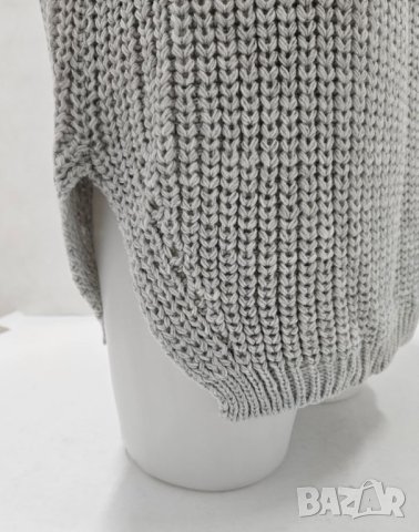 Сив дамски пуловер едро плетиво Natalee, снимка 3 - Блузи с дълъг ръкав и пуловери - 44208065