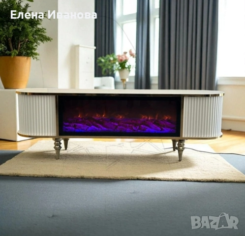 Декоративна камина заедно с шкаф 