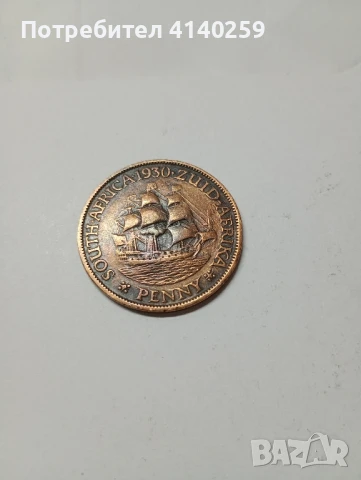 Южна Африка монета 1 Пени 1930 г , снимка 1