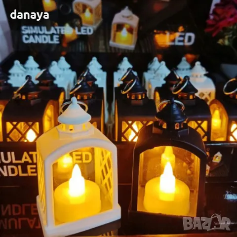 5418 Мини светещ коледен фенер ретро лампа, 9 см, снимка 8 - Декорация за дома - 47832431