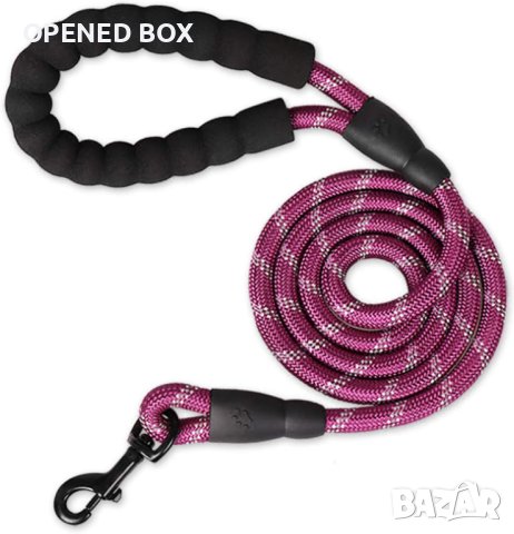 Повод за куче Vineco, Светлоотразителен, 1.5 м., Лилав, снимка 1