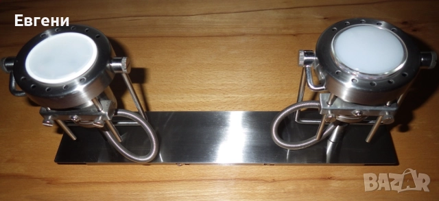 Двоен иноксов аплик (за стена или таван)с индустриален дизайн, снимка 10 - Лампи за стена - 52091534