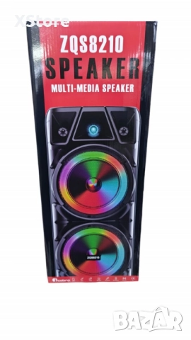 Преносима двойна тонколона ZQS-8210 / 2 x 8“ С Bluetooth / FM радио / МP3 / TF карта, снимка 6 - Bluetooth тонколони - 47862995