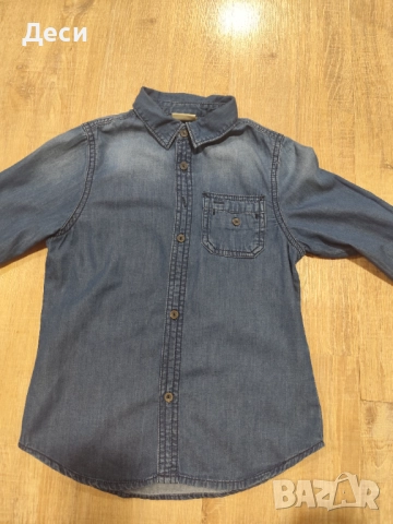 дънкова ризка на Benetton , снимка 2 - Детски ризи - 51570567