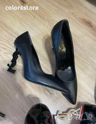 Обувки на ток - черна кожа с черен ток - Y1L