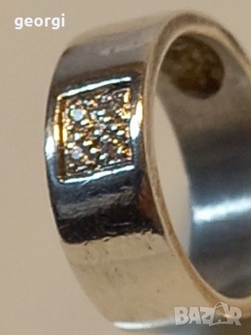 Сребърна халка с четири камъка, снимка 4 - Пръстени - 39075072