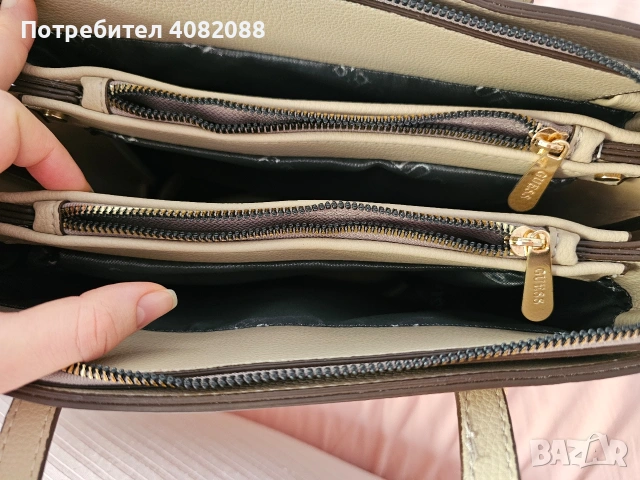 Чисто нова чанта на Guess 1981 в бежов цвят, снимка 6 - Раници - 53133364