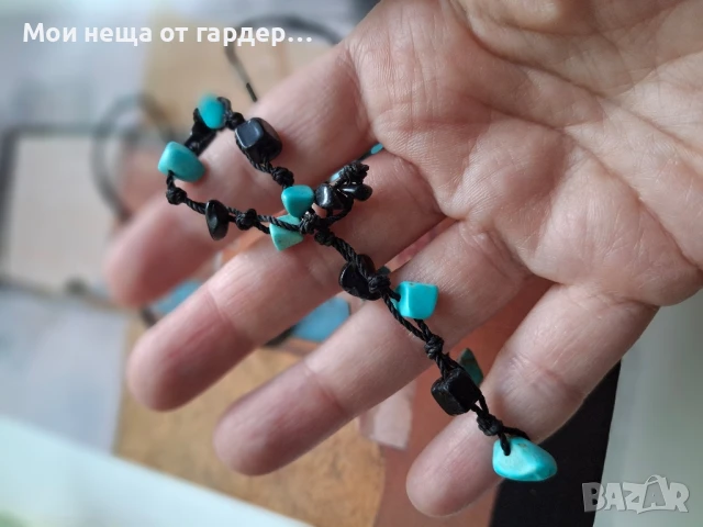 Винтидж колие и гривна тюркоаз.Лондон, снимка 3 - Бижутерийни комплекти - 50963052