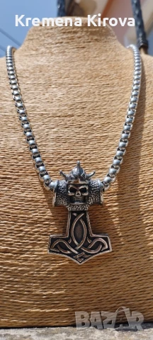 Мъжко стоманено колие Чукът на Тор. Бижута Луди гъби.