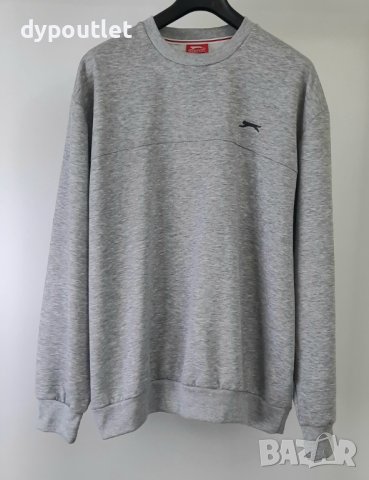 Slazenger SL FLC - Мъжки пуловер дълъг ръкав, сиво, размер - XXXL ., снимка 1 - Спортни дрехи, екипи - 39542314