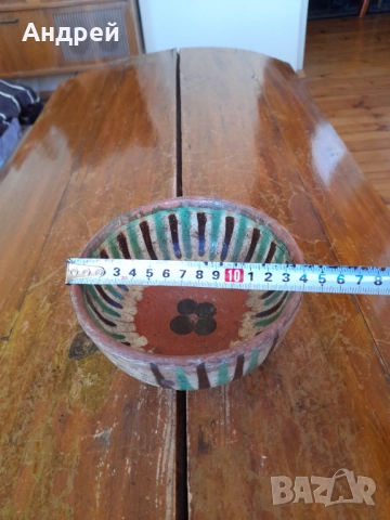 Стара керамична паница #14, снимка 5 - Други ценни предмети - 52850880