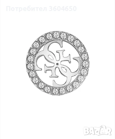 Guess сребърни обеци с кристали, снимка 2 - Обеци - 53731837