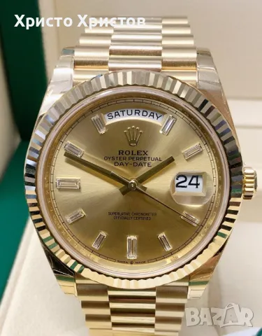 Мъжки луксозен часовник Rolex Day-Date 228238 Yellow Gold Champagne Roman

