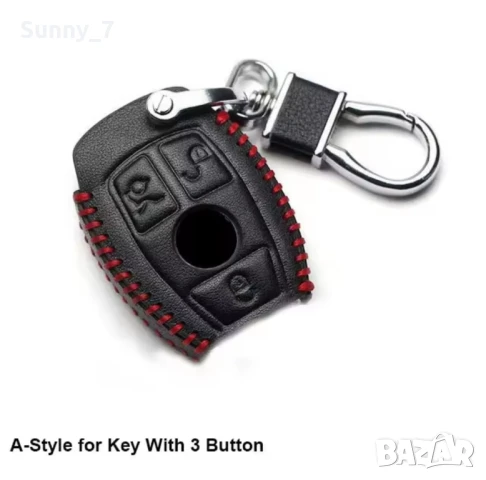 Кожени калъфи за ключ Мерцедес-ЕСТЕСТВЕНА КОЖА, снимка 2 - Аксесоари и консумативи - 51185280