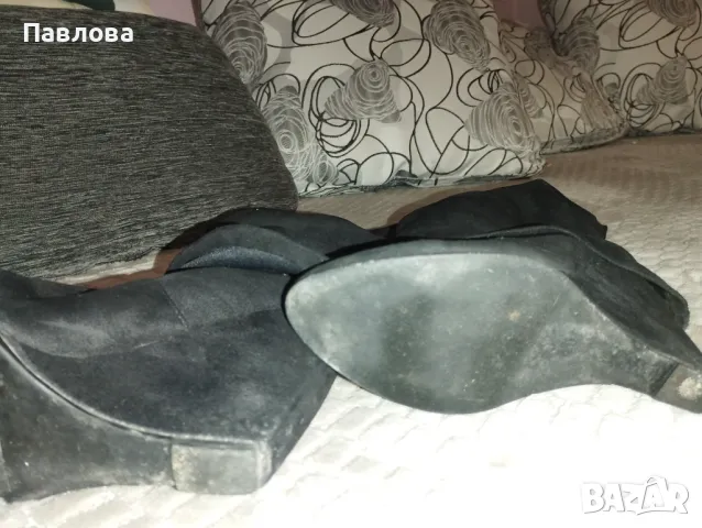 Ботуши с платформи набук, снимка 4 - Дамски ботуши - 47766188