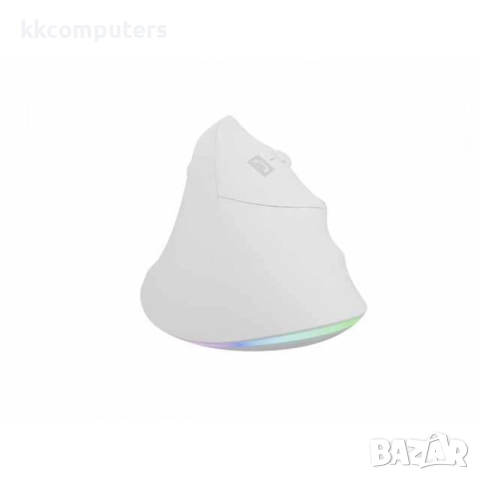 Natec Vertical Mouse Crake 2 Pro Жична оптична мишка- 12800DPI, RGB, 6 бутона, Бяла, снимка 4 - Клавиатури и мишки - 52807512