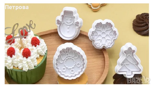 Коледни резци с бутало – 2 модела - еленче, календар / венец, снежинка, снимка 2 - Форми - 44482802