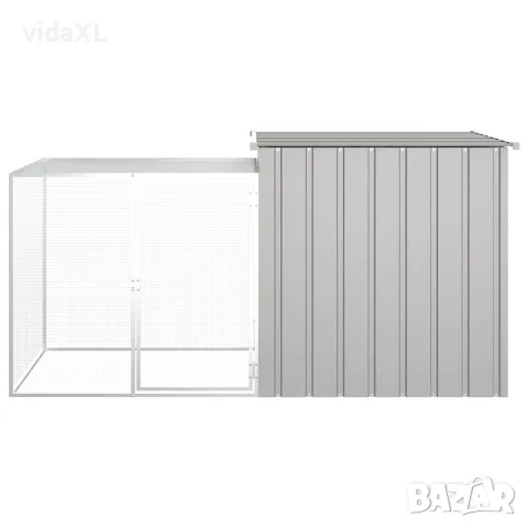 vidaXL Клетка за пилета сива 200x91x100 см поцинкована стомана, снимка 2 - За птици - 56146334