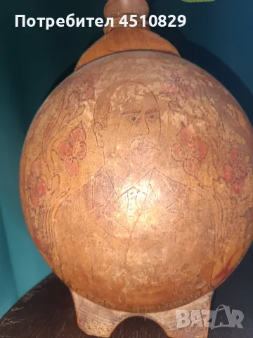 дървена бъклица, снимка 2 - Антикварни и старинни предмети - 50770787