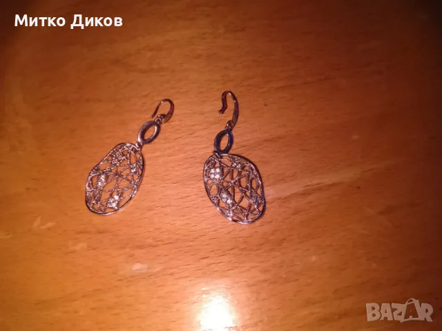 Сребърни обеци уникат с 11 малки камъчета проба 925 нови, снимка 3 - Обеци - 47307126