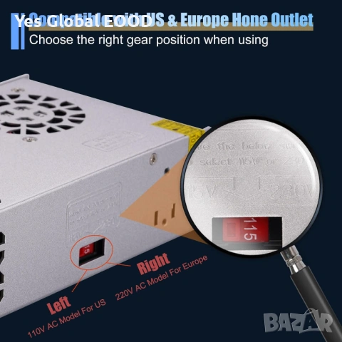 Импулсно захранване 12V 40A 480W AC/DC за LED, снимка 4 - Друга електроника - 53430508