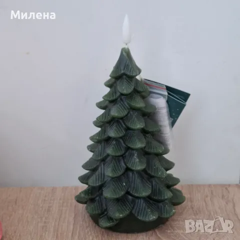 Восъчна свещ елха с Led светлина, снимка 5 - Декорация за дома - 50187374